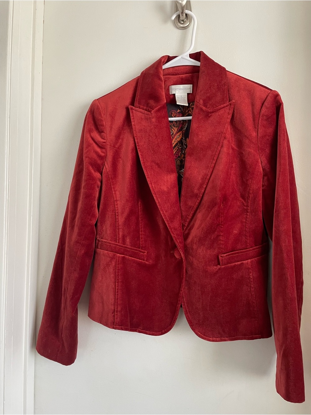 Worthington Red Velvet Tailored Blazer